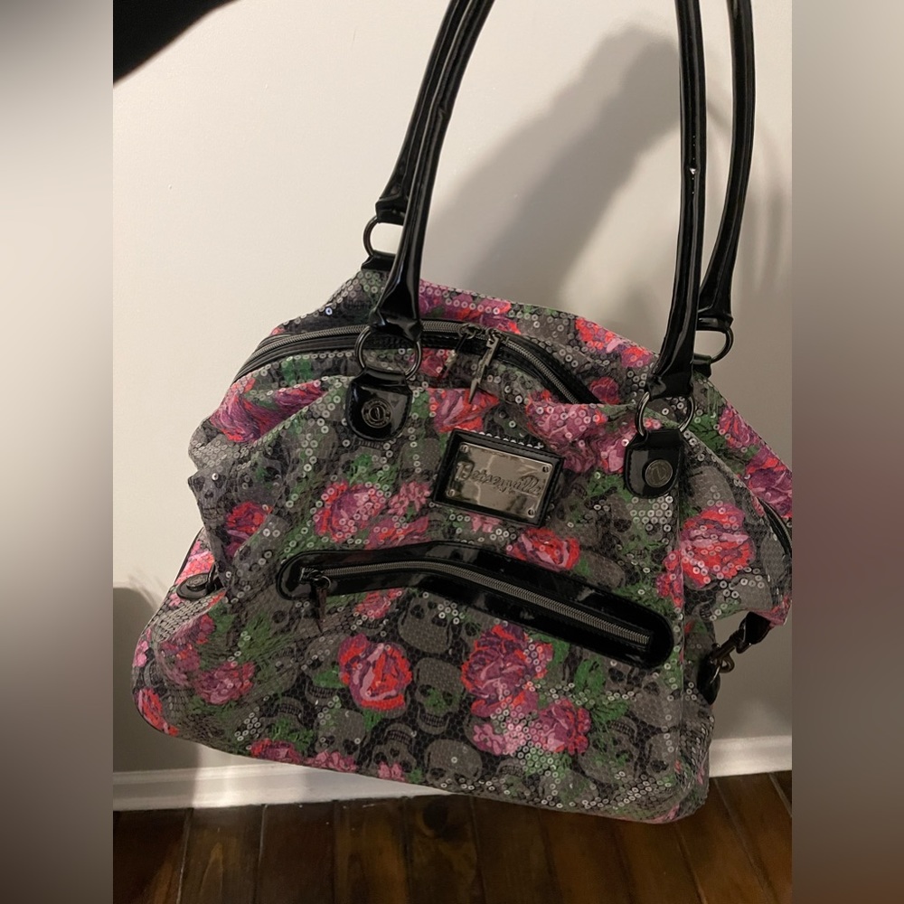 Barely Used Betseyville by Betsey Johnson Sequins Overnight Bag